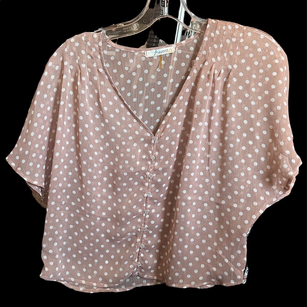 Free bird “Free People “ polka dot top